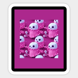 Pink Ghost Halloween 3D Sticker